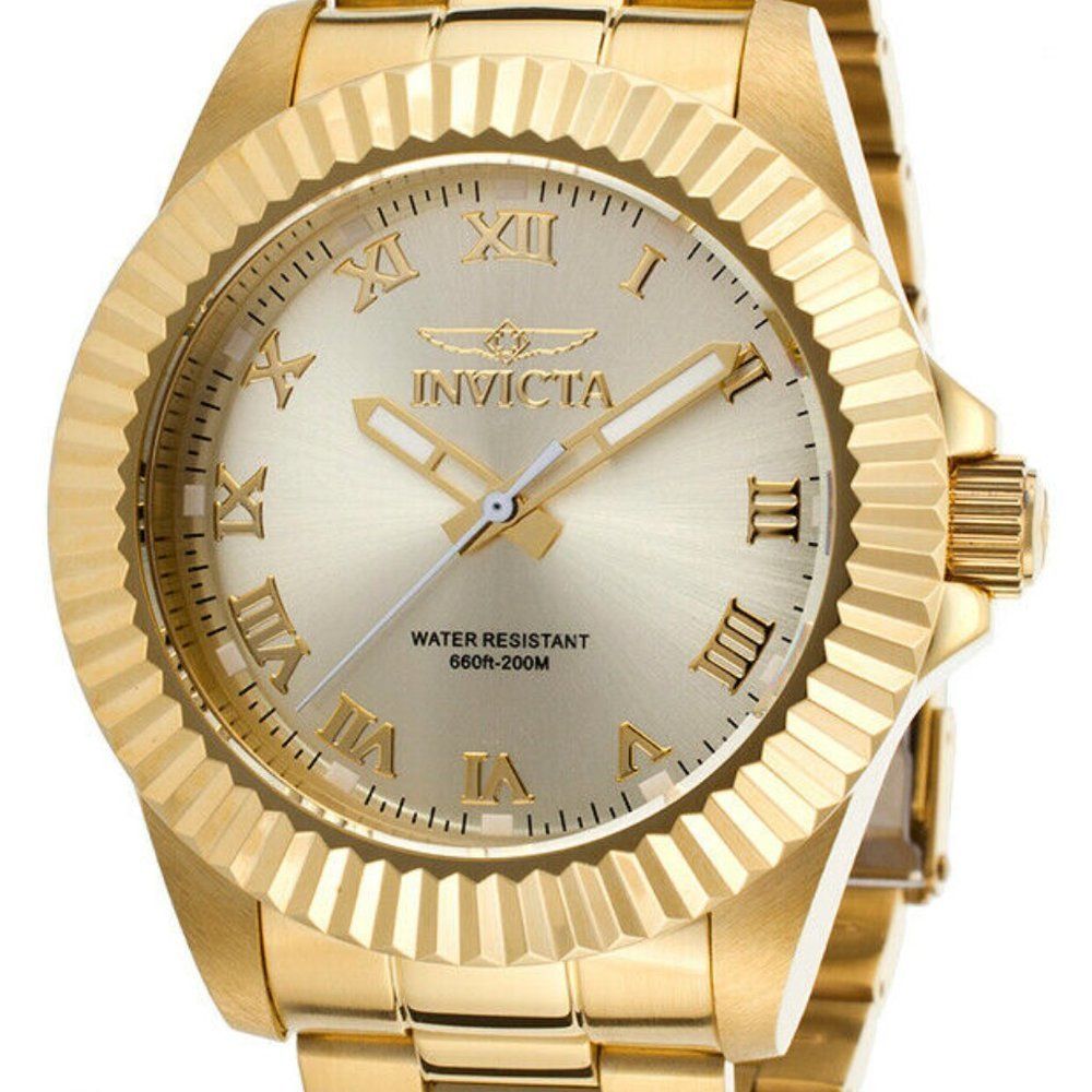 18kt Invicta Gold Pro Diver Champagne Dial Watch